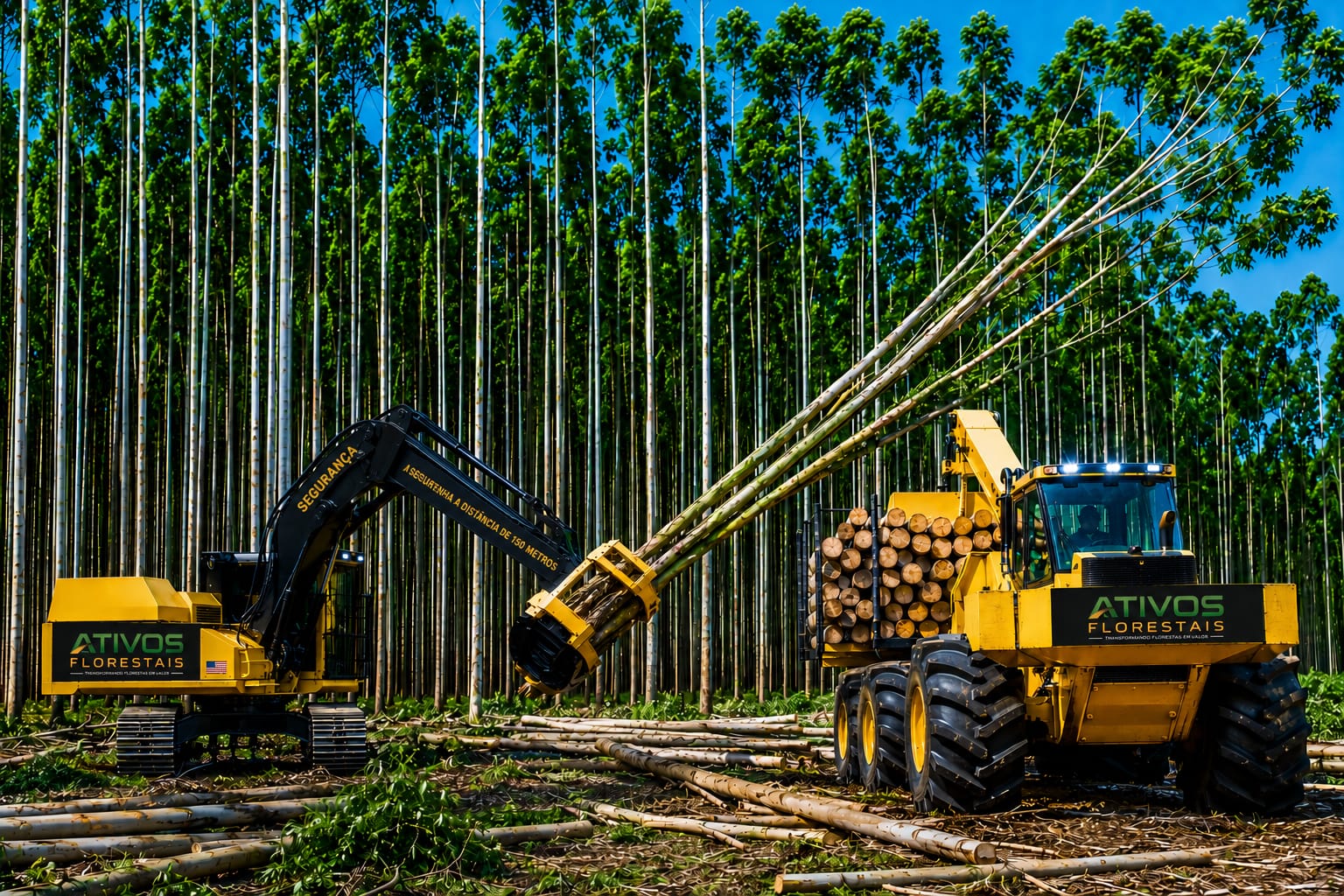 Colheita Mecanizada de Eucalipto em Mato Grosso | Ativos Florestais
